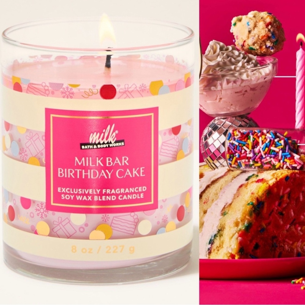 Bath & Body Works Milk Bar Birthday Cake Candle -single wick